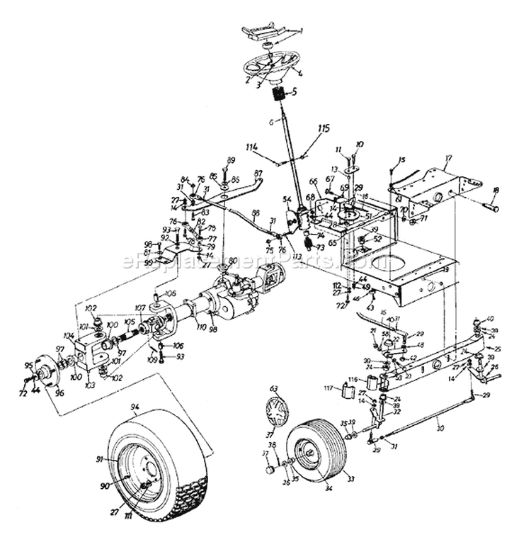 Page J Diagram and Parts List for 13BX614G401 1998 Yard Man Lawn Tractor
